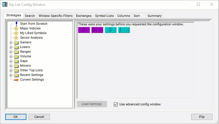 20 Day Range in Dollar Filter Settings