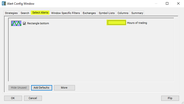 Rectangle Bottom Alert Custom Settings